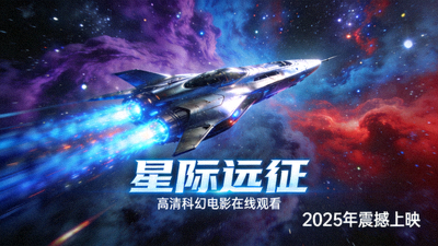 科幻太空飞船在星际中航行电影海报 - 高清科幻电影在线观看