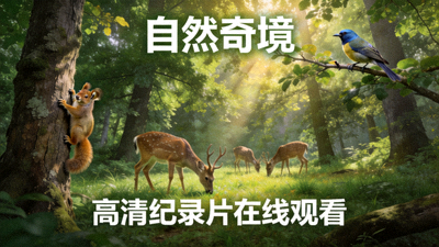 自然纪录片展示野生动物在森林中生活画面海报 - 高清纪录片在线观看